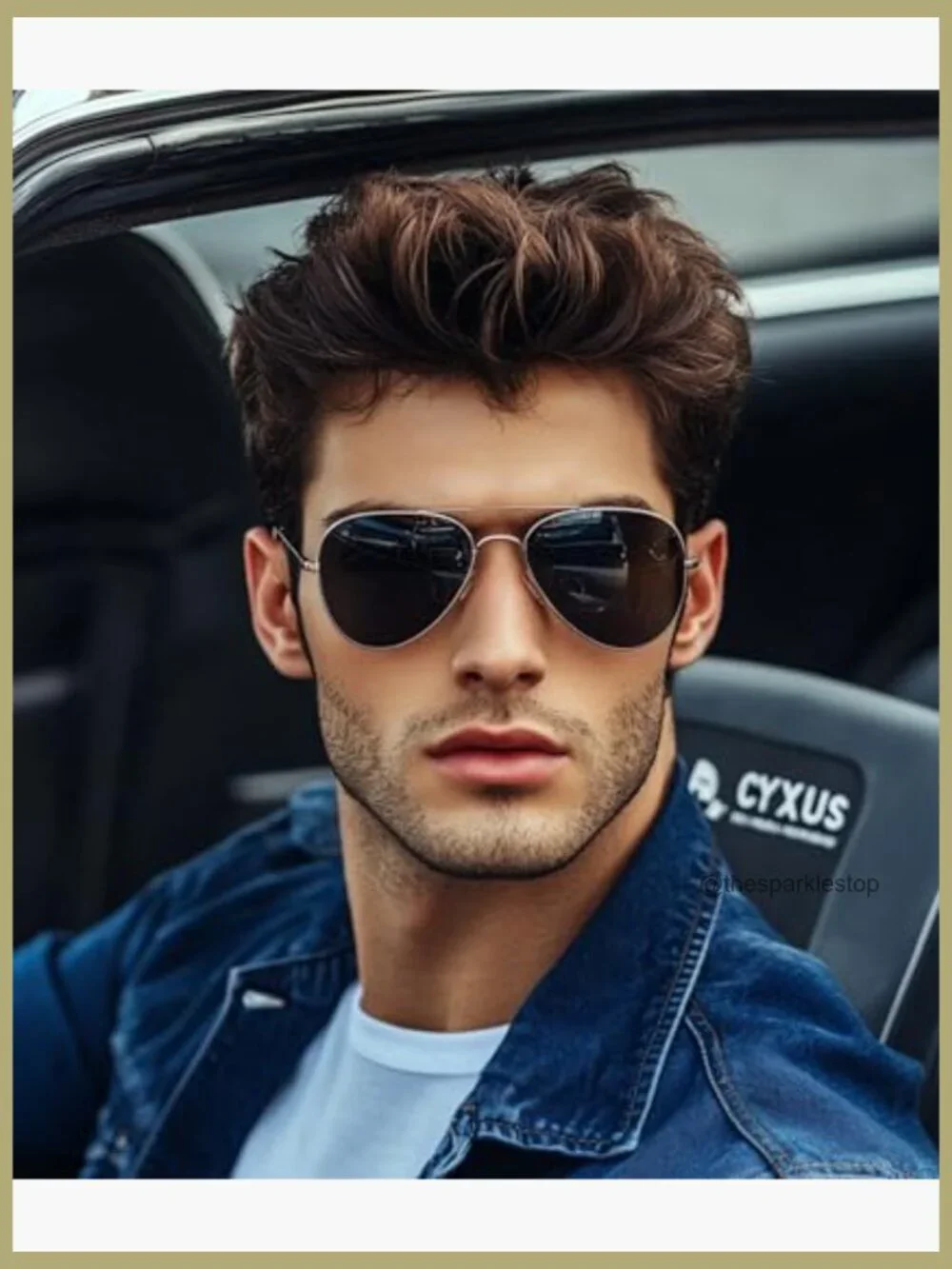 Polarized Aviator Sunglasses with Metal Frame for Men